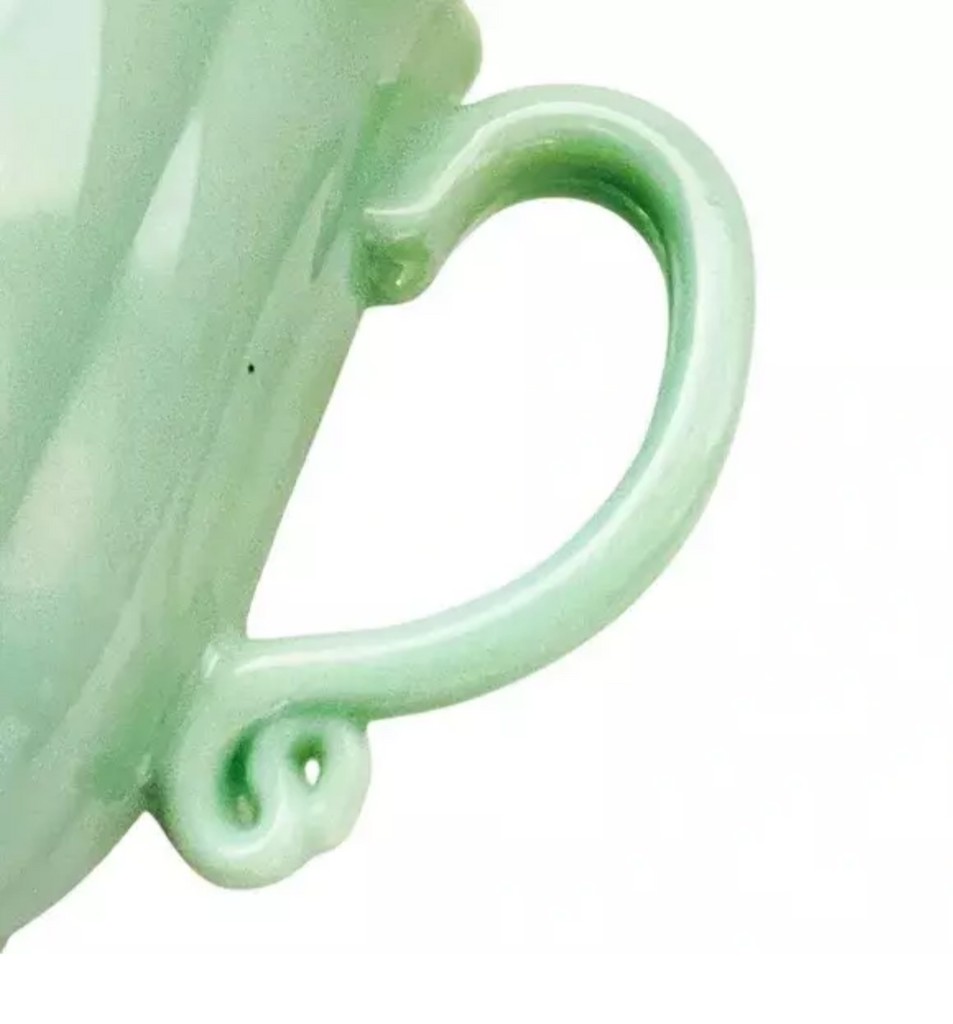 The Pioneer Woman Jade Green Milk Glass Scallop Edge Mug