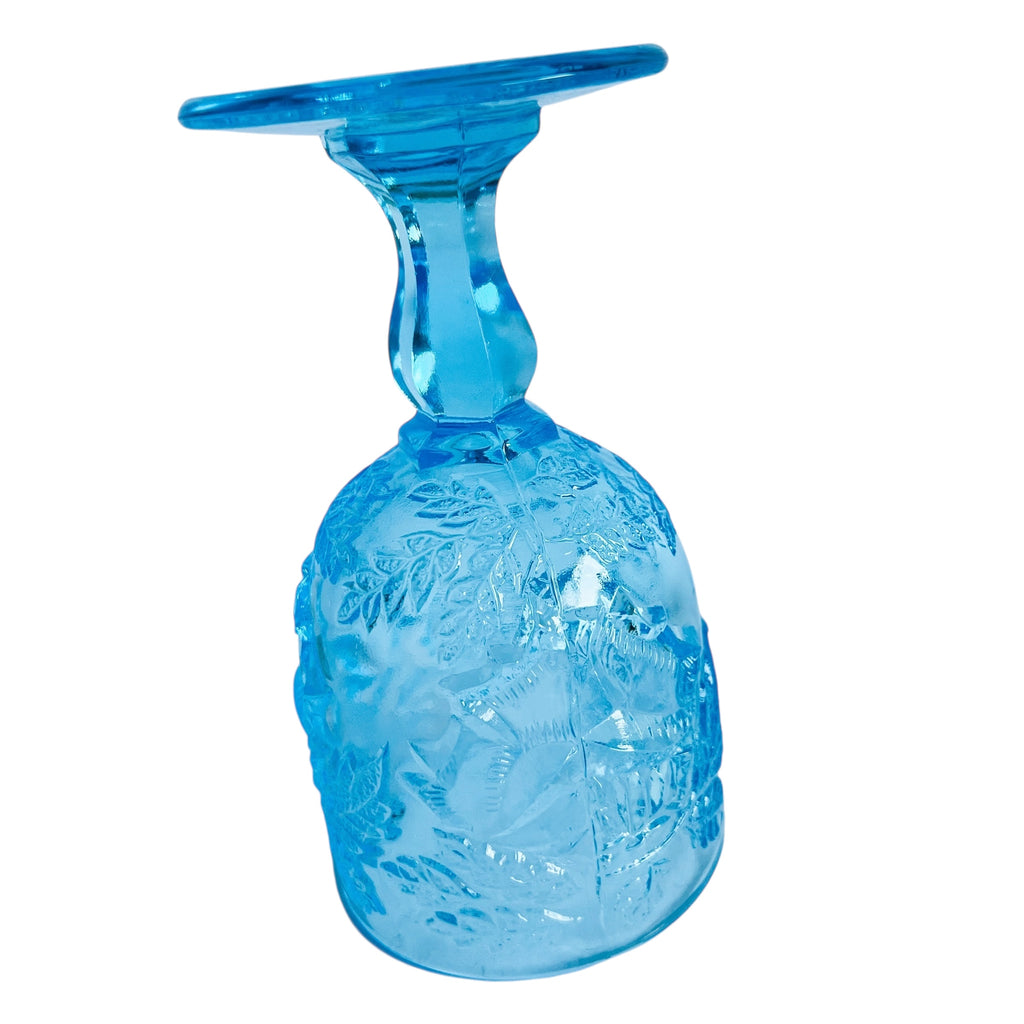 Madonna Inn Rose Aqua Blue Goblet Drinking Glass