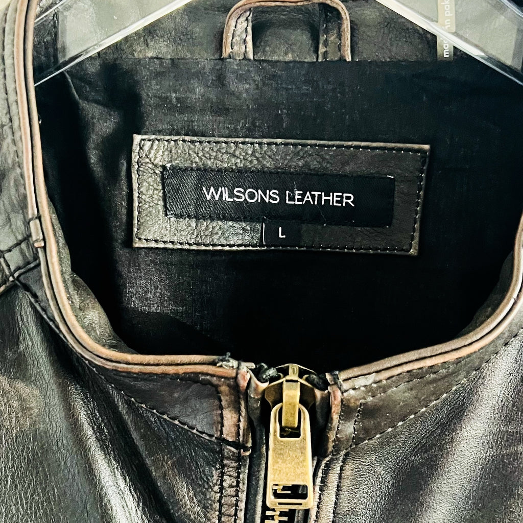 Vintage Wilsons LeatherDark Brown Motorcycle Jacket