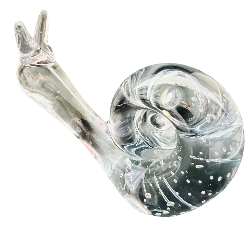 Vintage Art Glass Snail Figurine Paperweight