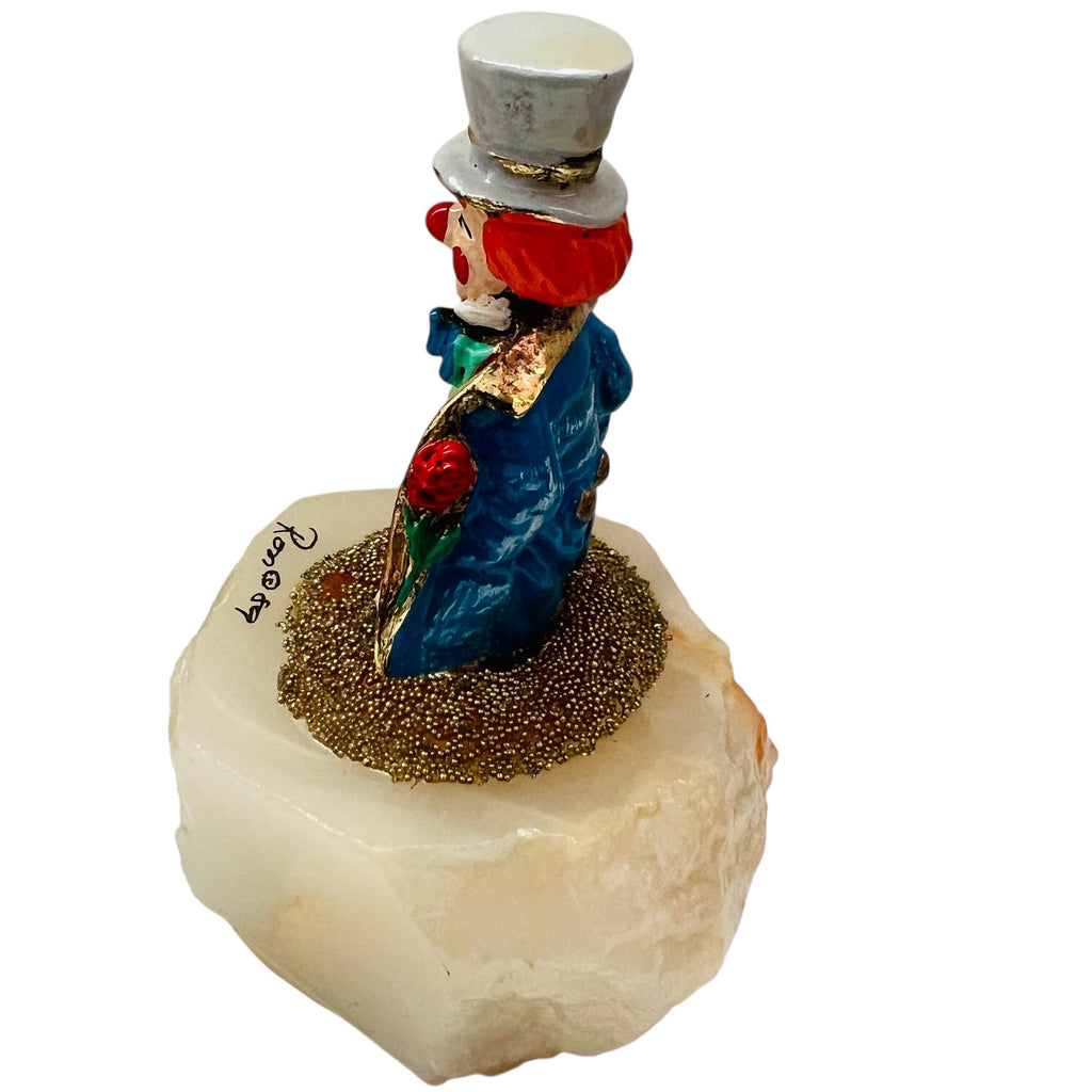 Vintage Signed Ron Lee Collection Hand-Painted Clown Top Hat Figurine