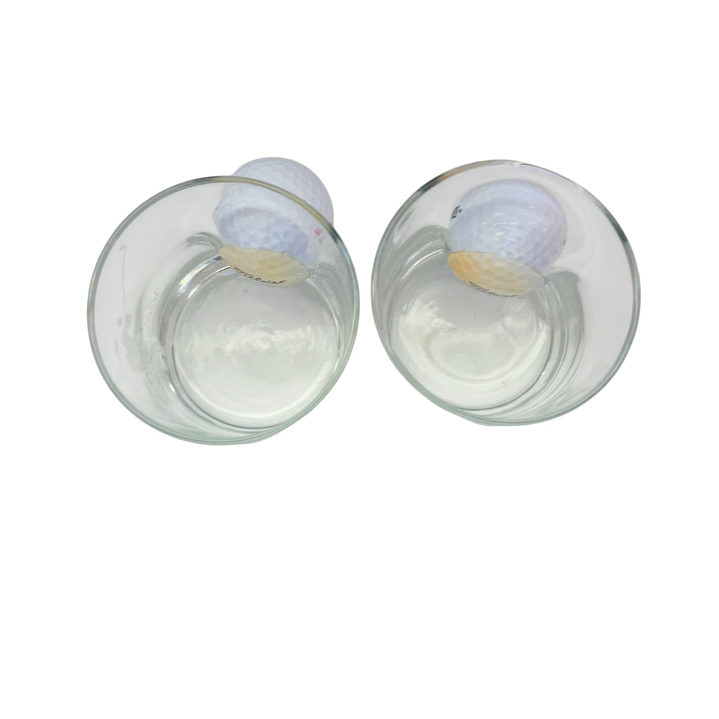 Titleist Clear William Murray Whiskey Glasses with Embedded White Golf Balls - Set of 2