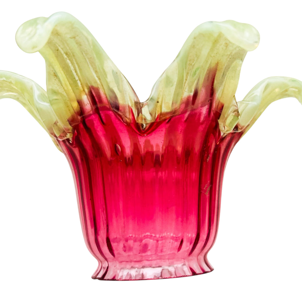 Antique Cranberry Uranium Glass Lamp Shade