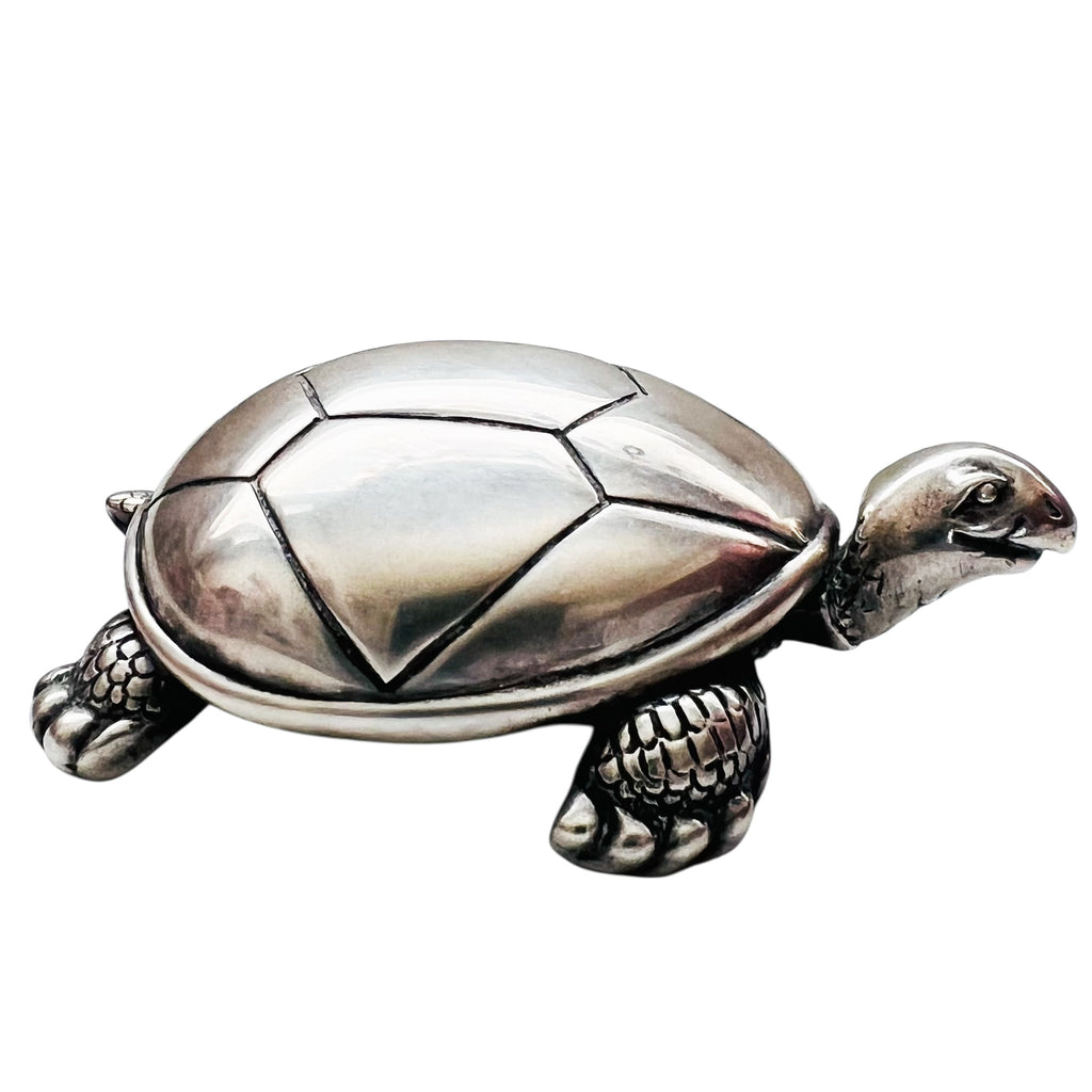 Vintage Reed & Barton Silverplate Turtle Tortoise Wind-Up Music Box Figure