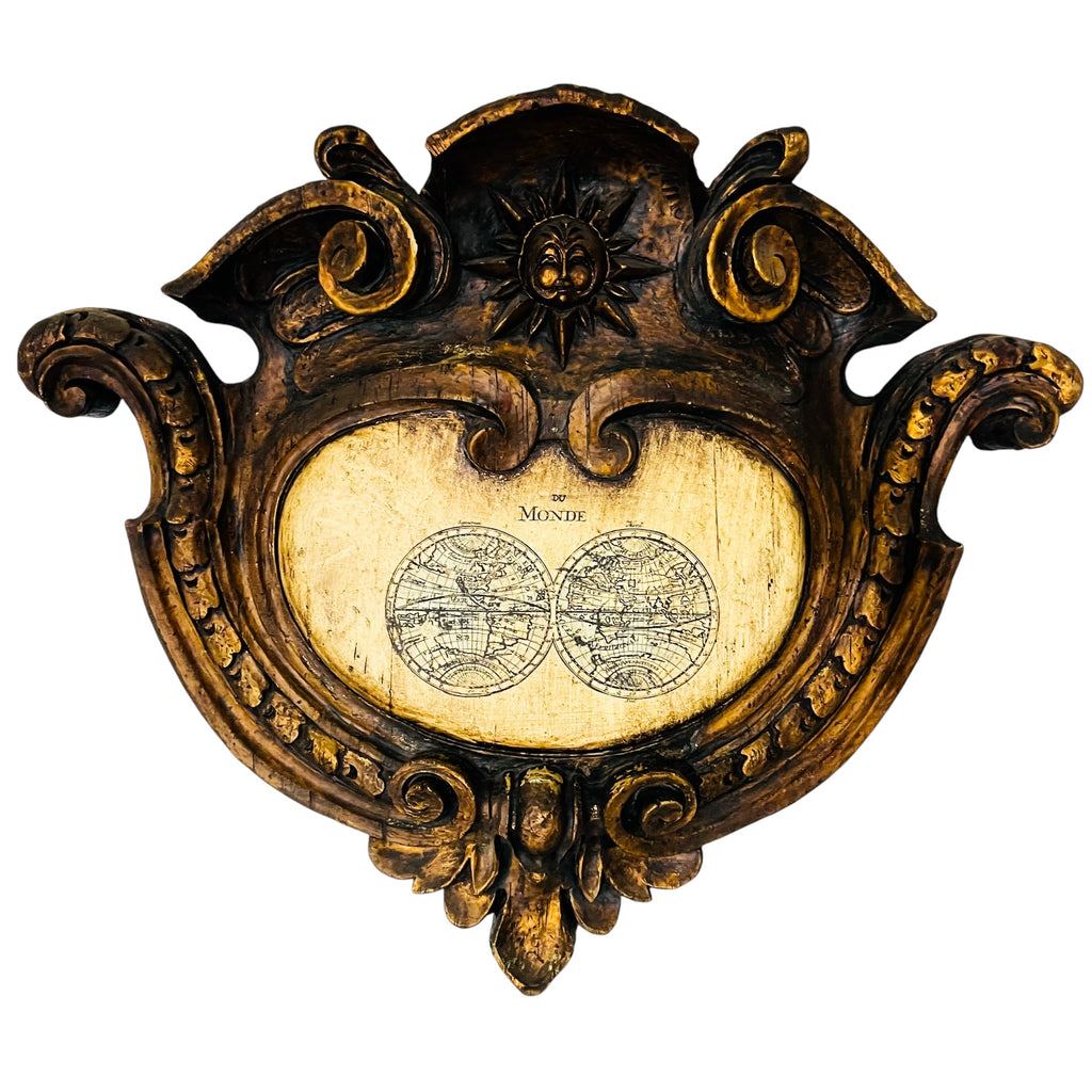 Vintage 1968 VanGuard Studios Du Monde Ornate Globe Wall Hanging
