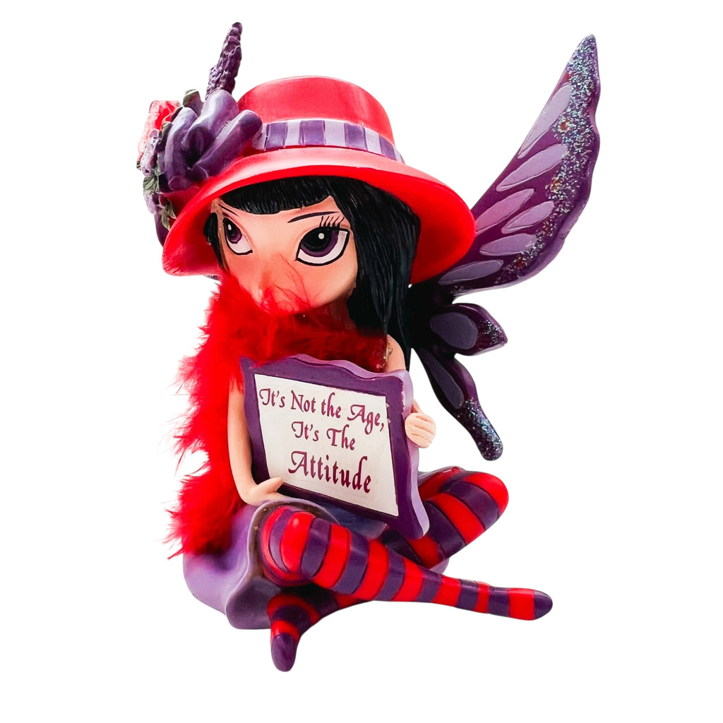 Fabulous Hatterific Fairies ITS NOT THE AGE, ITS THE ATTITUDE Fairy Figurine