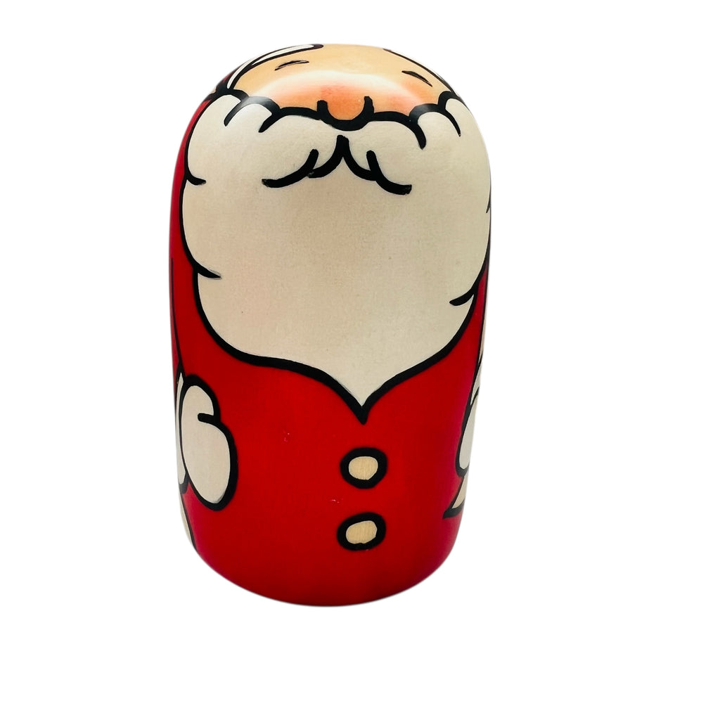 Vintage Usaburo Sakura Japanese Kokeshi Wood Santa Doll Music Box