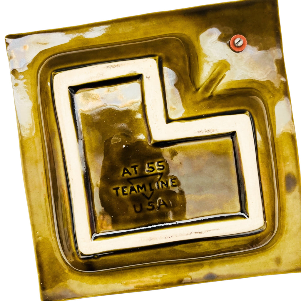 Vintage Teamline USA 55 with Letter D Medallion Monogram Ceramic Ashtray