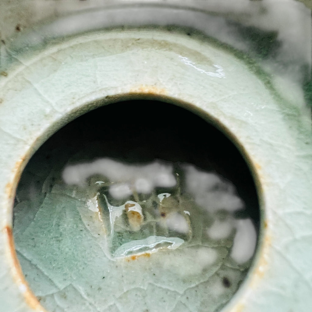 Somayaki Soma Ware Japaneses Double Walled Heart Gold Trim Saki Set