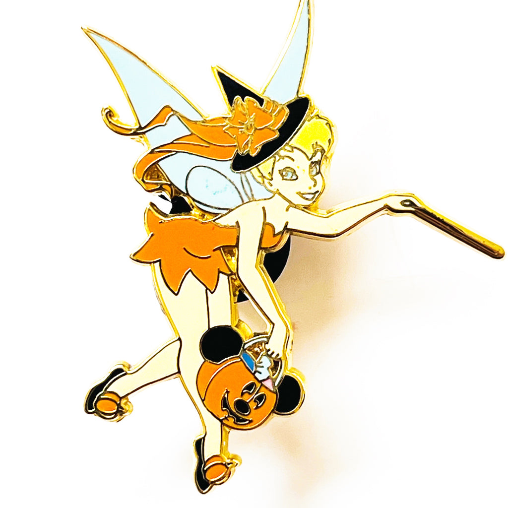 Disney Halloween Tinker Bell Wearing an Orange Witch Costume Pin
