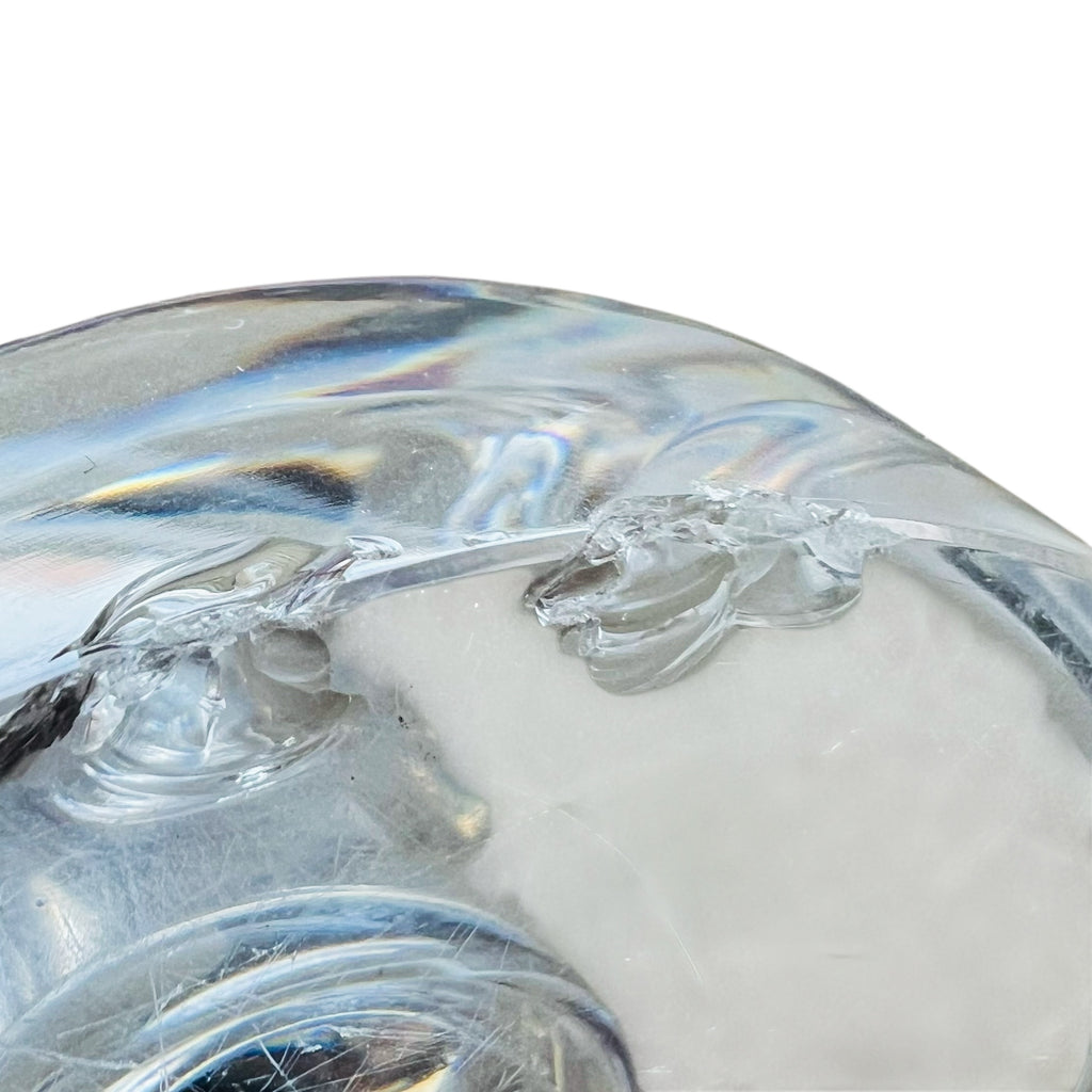 Steuben Crystal Braided Twist Candlestick Candleholder-A Pair -Damaged