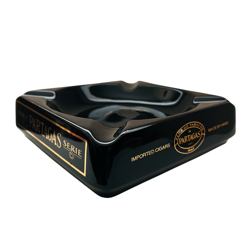 Vintage Seton Pottery V1845 Partagas Serie S Cigar Black Gold Ashtray