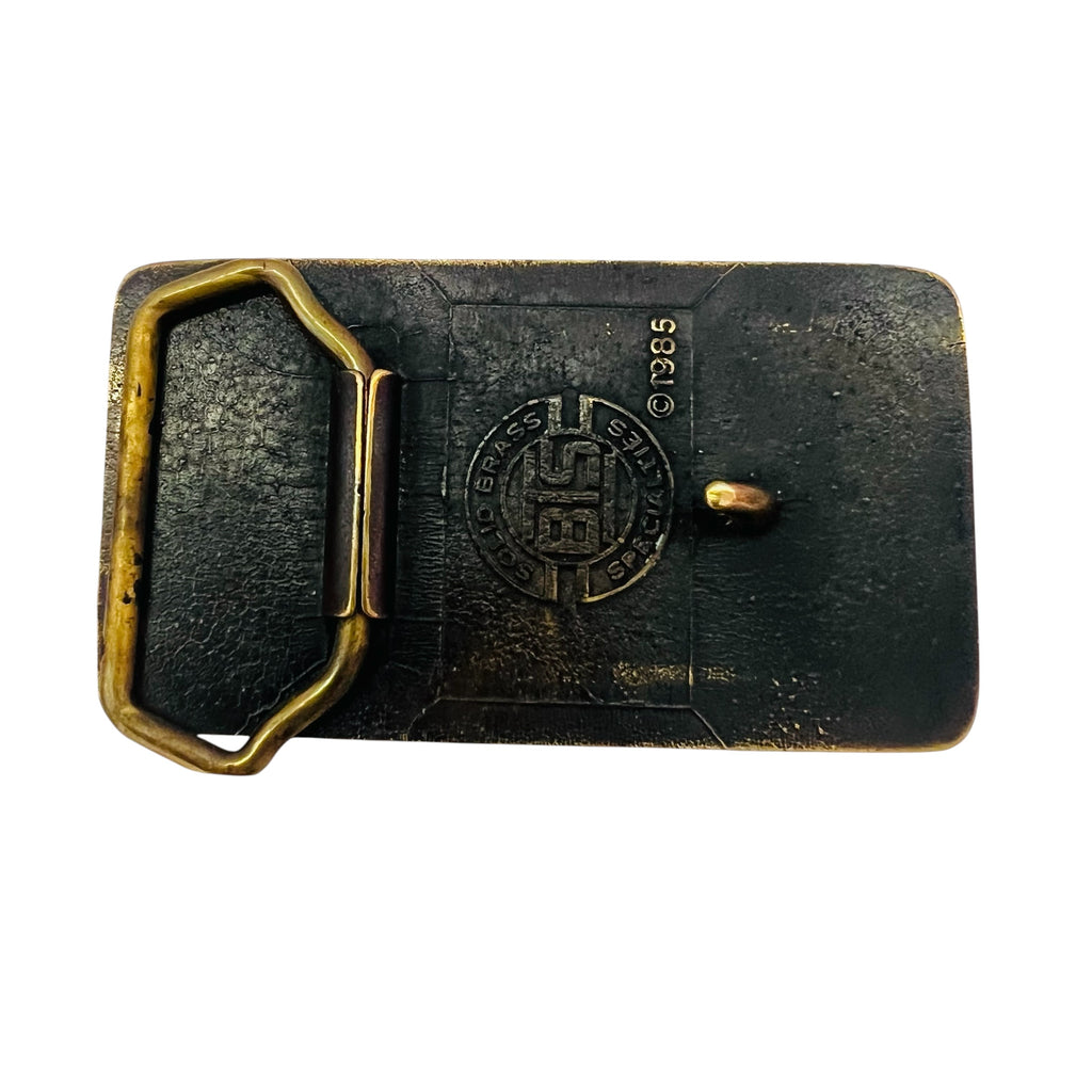 Vintage 1985 Southern California Edison Logo Brass Belt Buckle