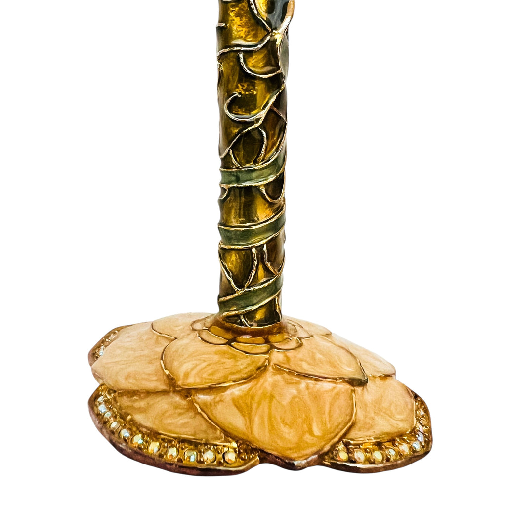 2 Saints Swarovski Crystal Enamel Jewel Flower Martini Glass