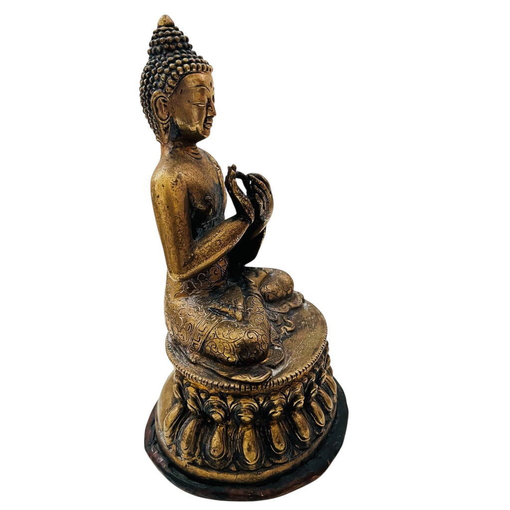 Chinese Buddha Gilt Bronze Statue Figure