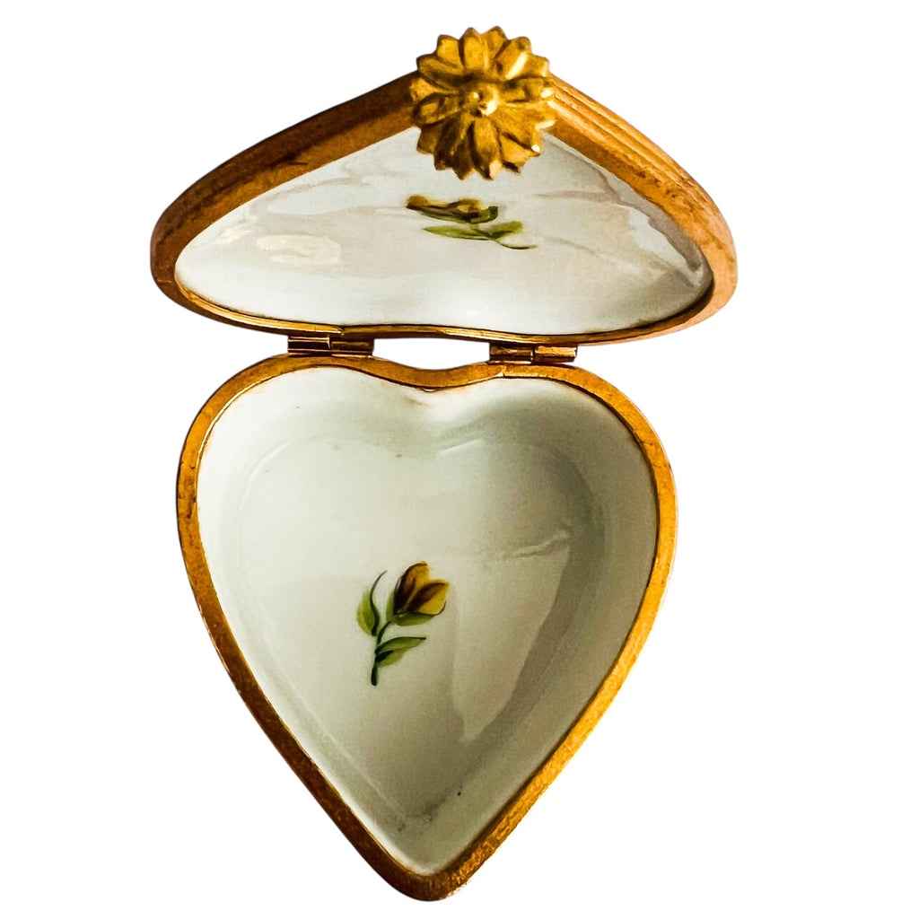 Limoges France Heart Shaped Darling Trinket Box