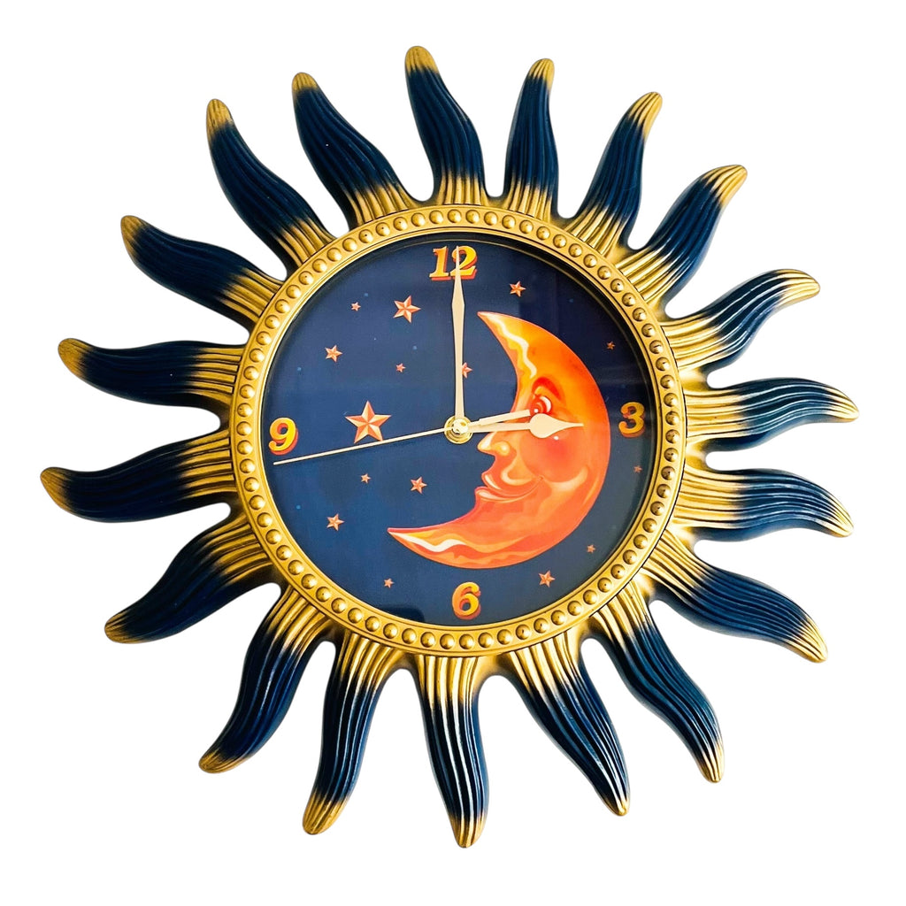 Vintage Celestial Sun Moon Star Wall Clock