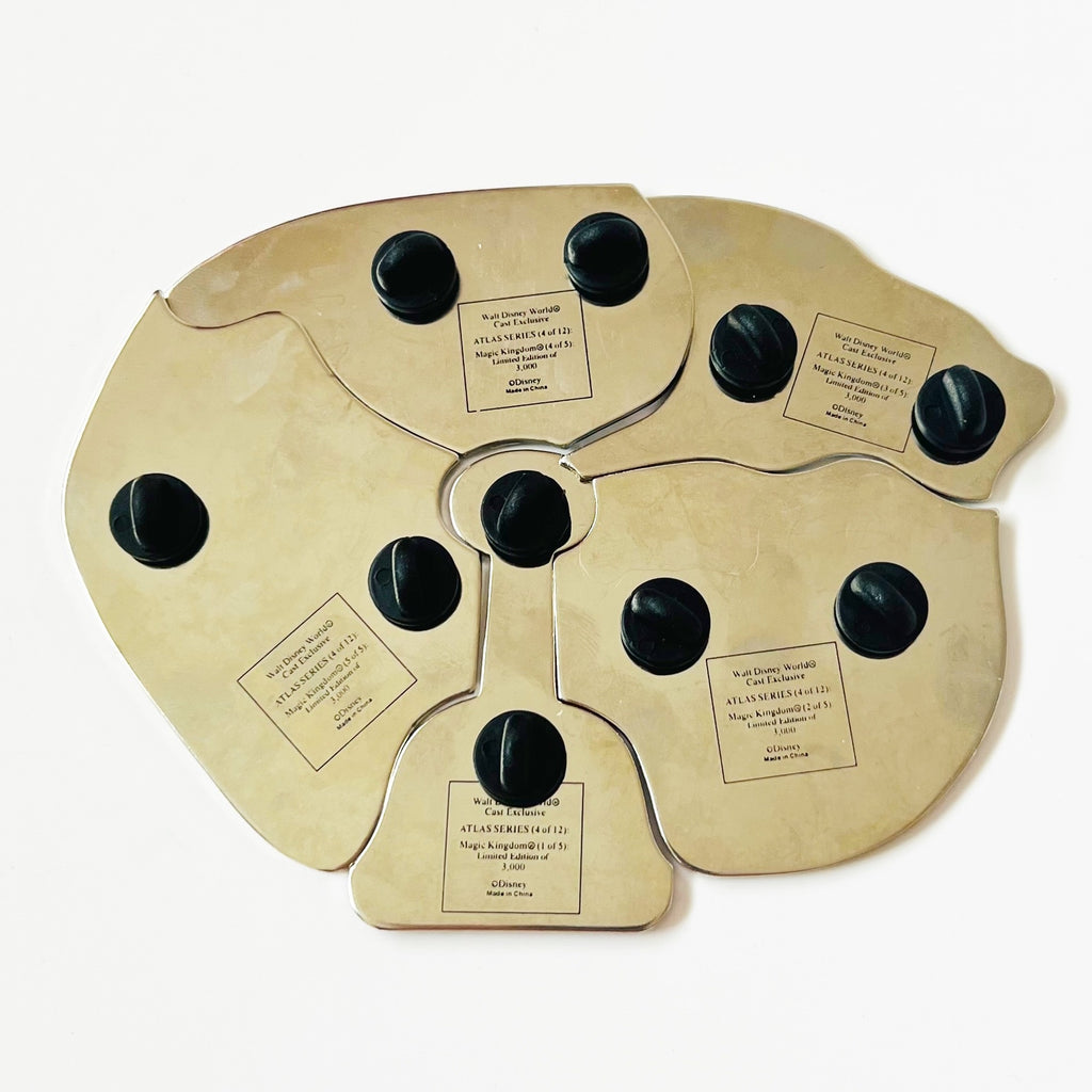 Walt Disney World Cast Atlas Series Magic Kingdom 5 Pin Limited Edition Set