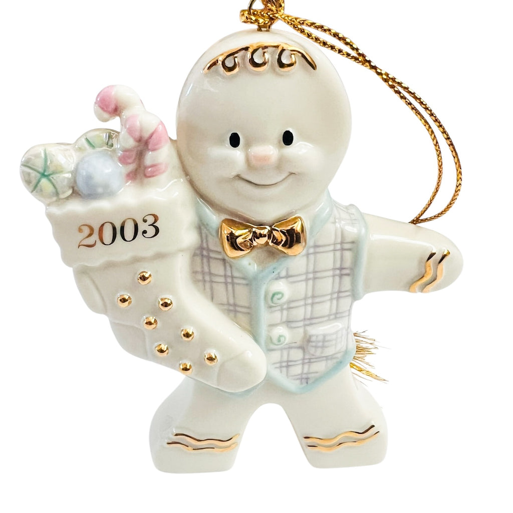 Lenox Gingerbread Man Stocking 2003 Holiday A Gingerbread Christmas Ornament