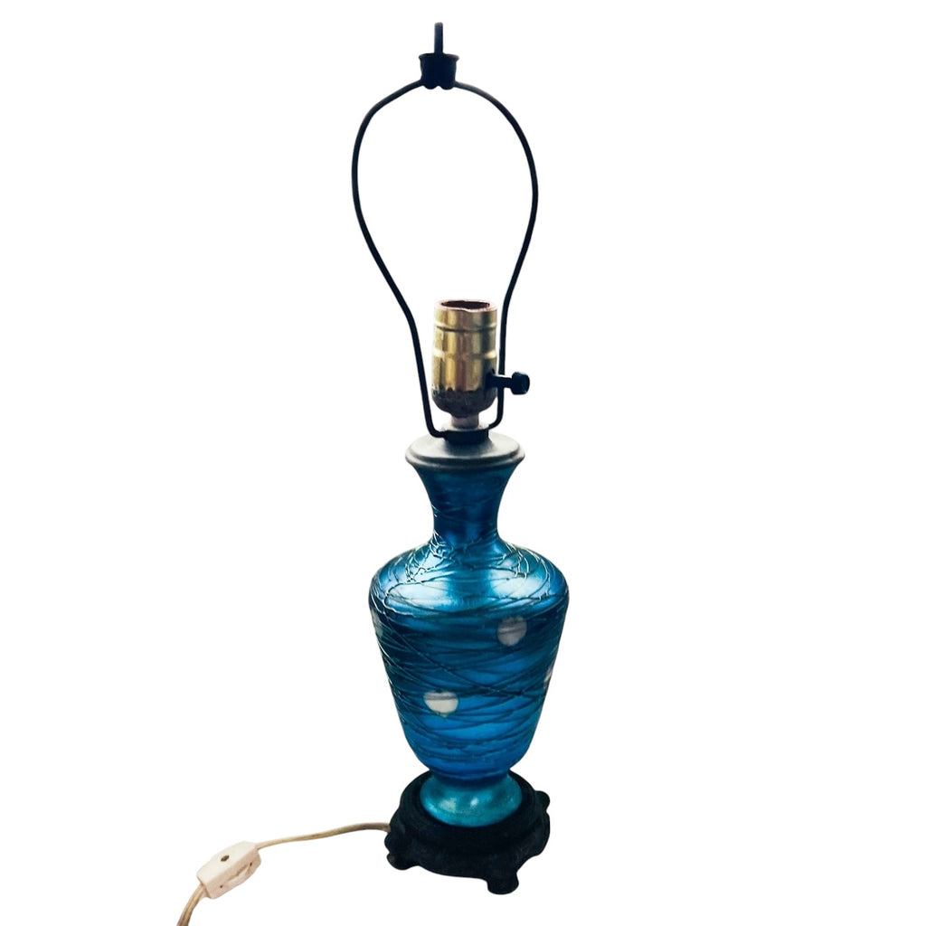 Vintage Durand Art Glass Threaded Heart Table Lamp
