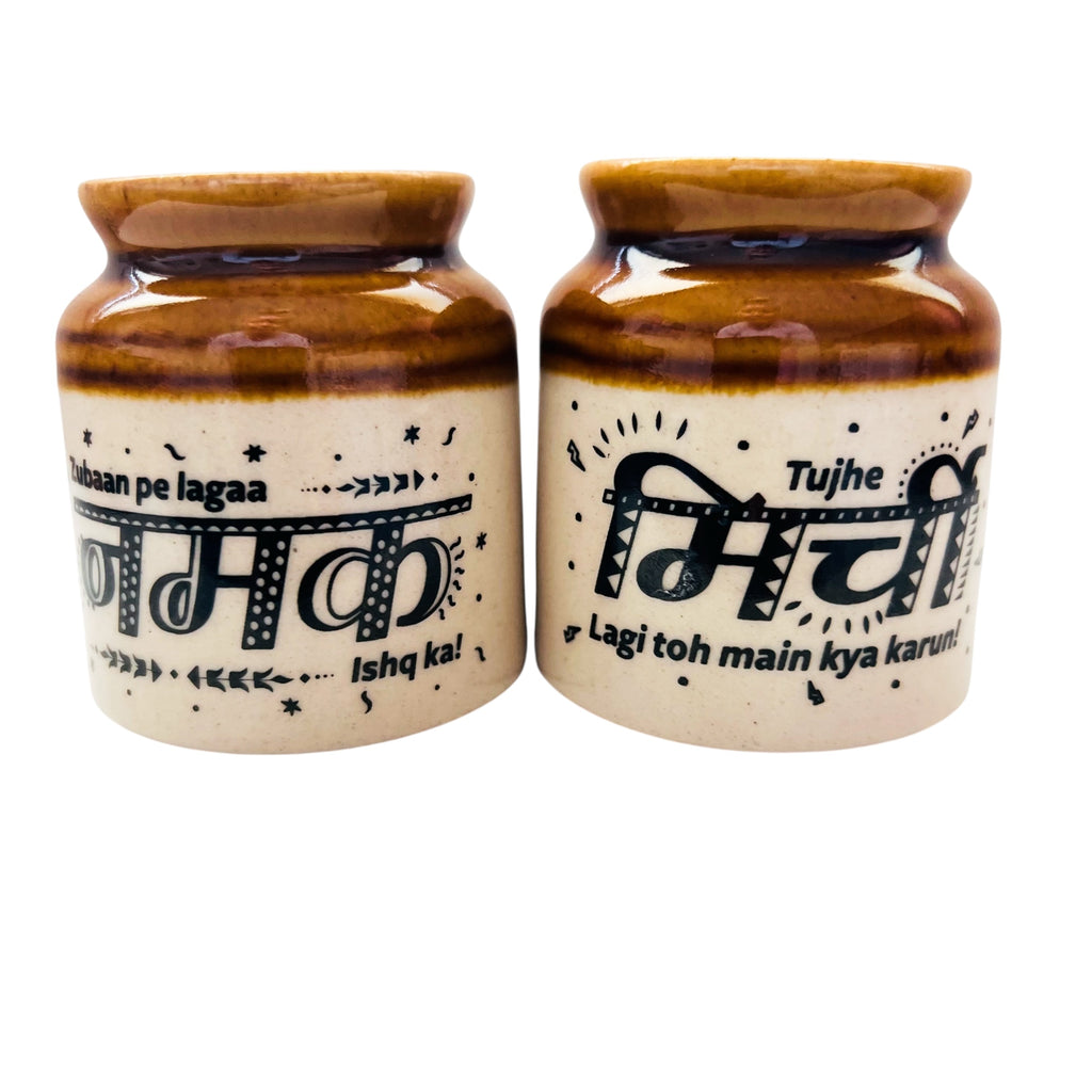 Ek Do Dhai Stoneware Salt Pepper Shakers