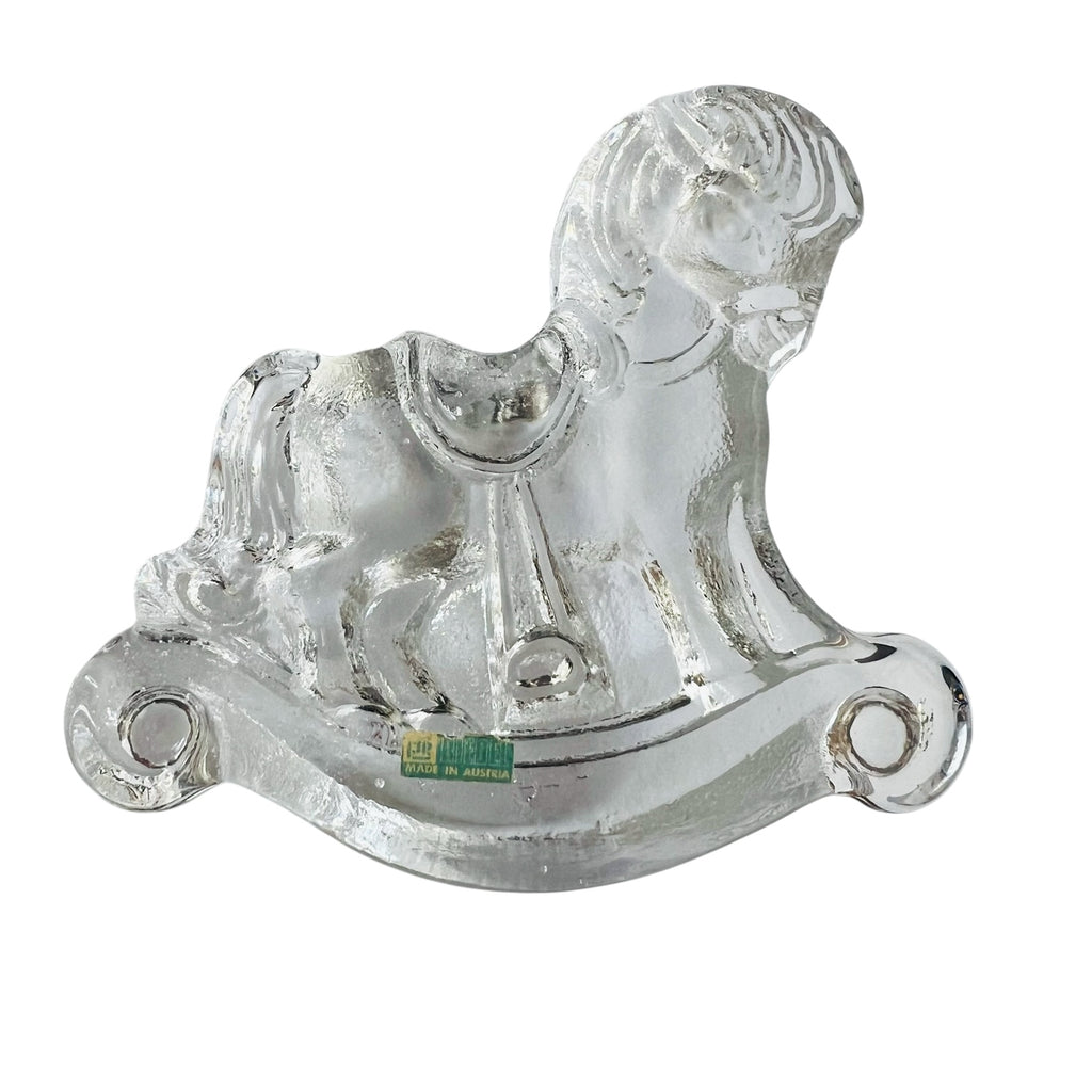 Riedel Austrian Lead Crystal Rocking Horse Figurine Paperweight