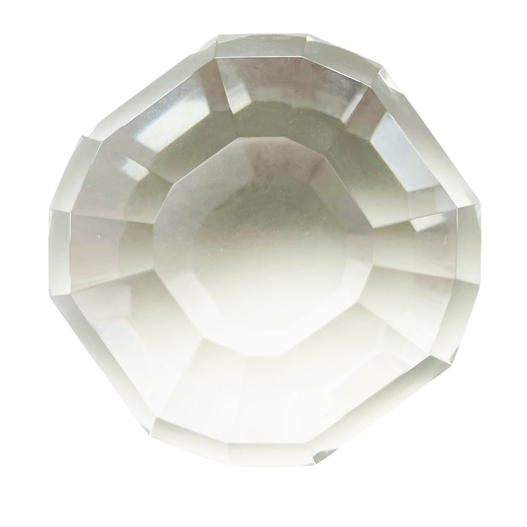 Crystal Orb Clear Frosted Round Square Art Glass Paperweight