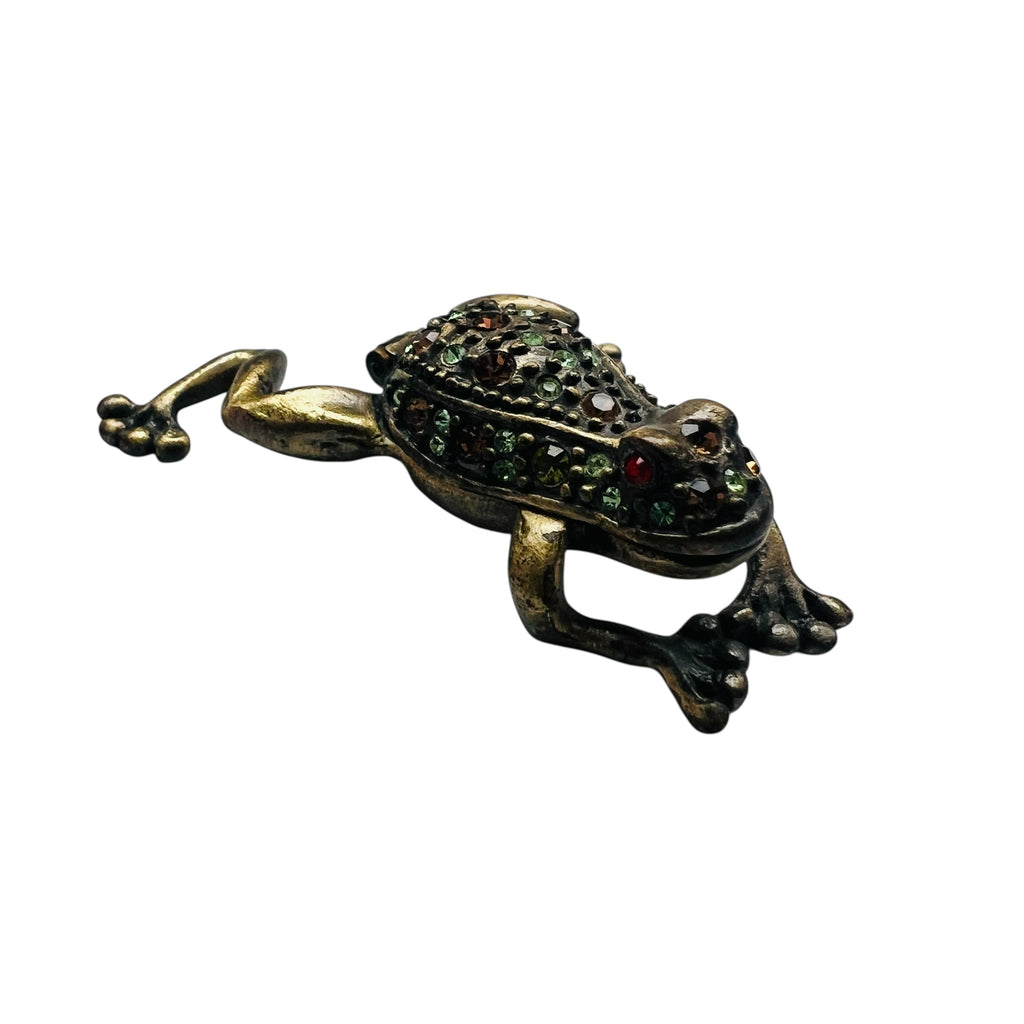 Vintage Jeweled Miniature Frog Trinket Box