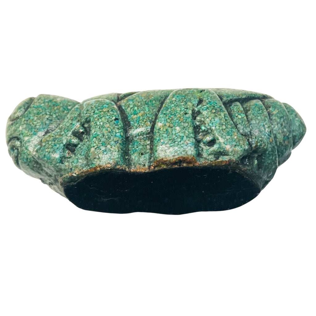 Vintage Crushed Green Stone Locust Grasshopper Paperweight Figurine