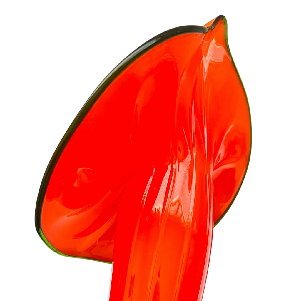 Vintage Jack The Pulpit Orange Art Glass Vase