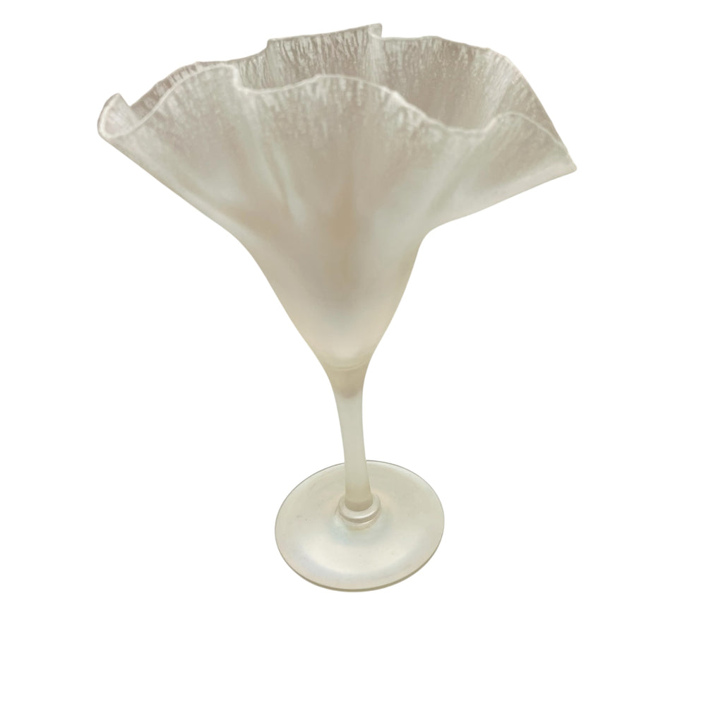 Vintage Steuben Verre de Soie Iridescent Art Glass Fan Vase