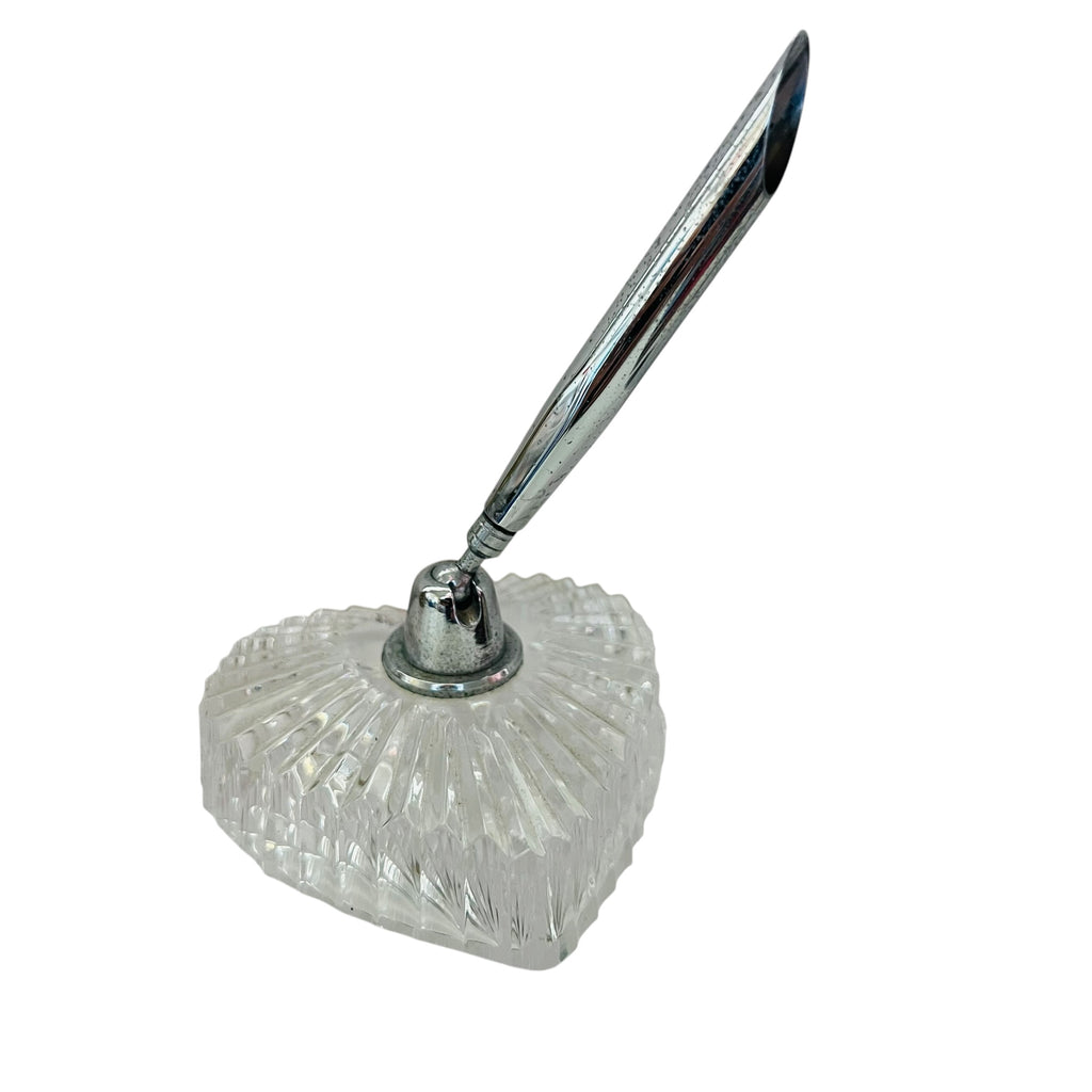 Waterford Crystal Heart Shape Pen Holder Paperweight
