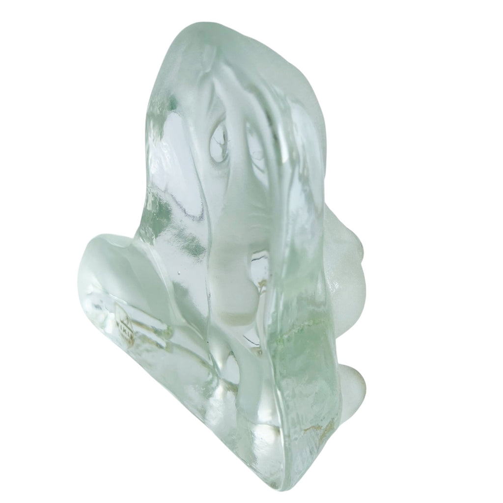 Vintage Viking Art Glass Frosted Basset Hound Dog