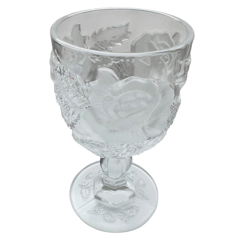 Madonna Inn Wild Rose Clear Glass Goblet Glass