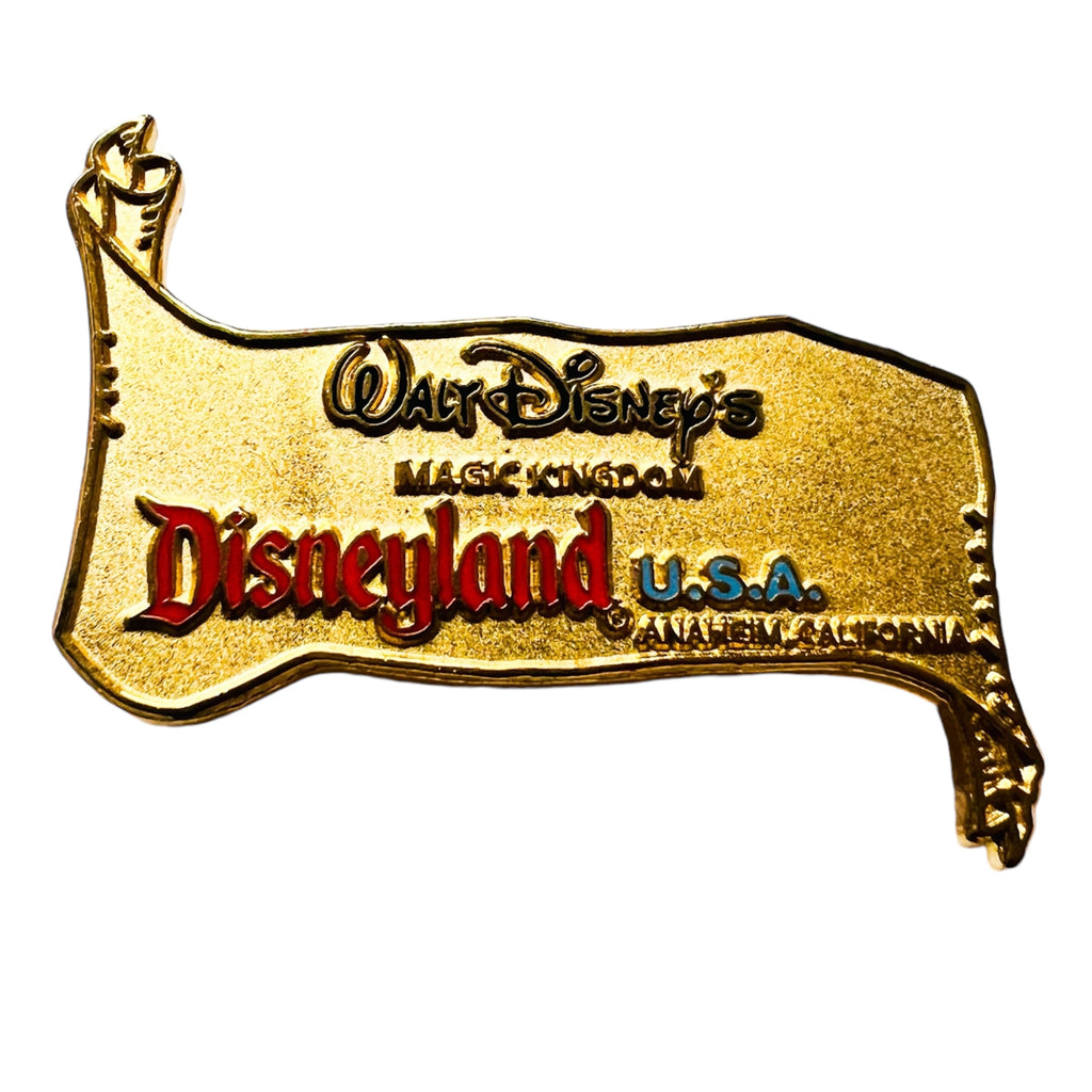 Walt Disney's Magic Kingdom Disneyland U.S.A. California Gold Scroll Limited Edition Pin