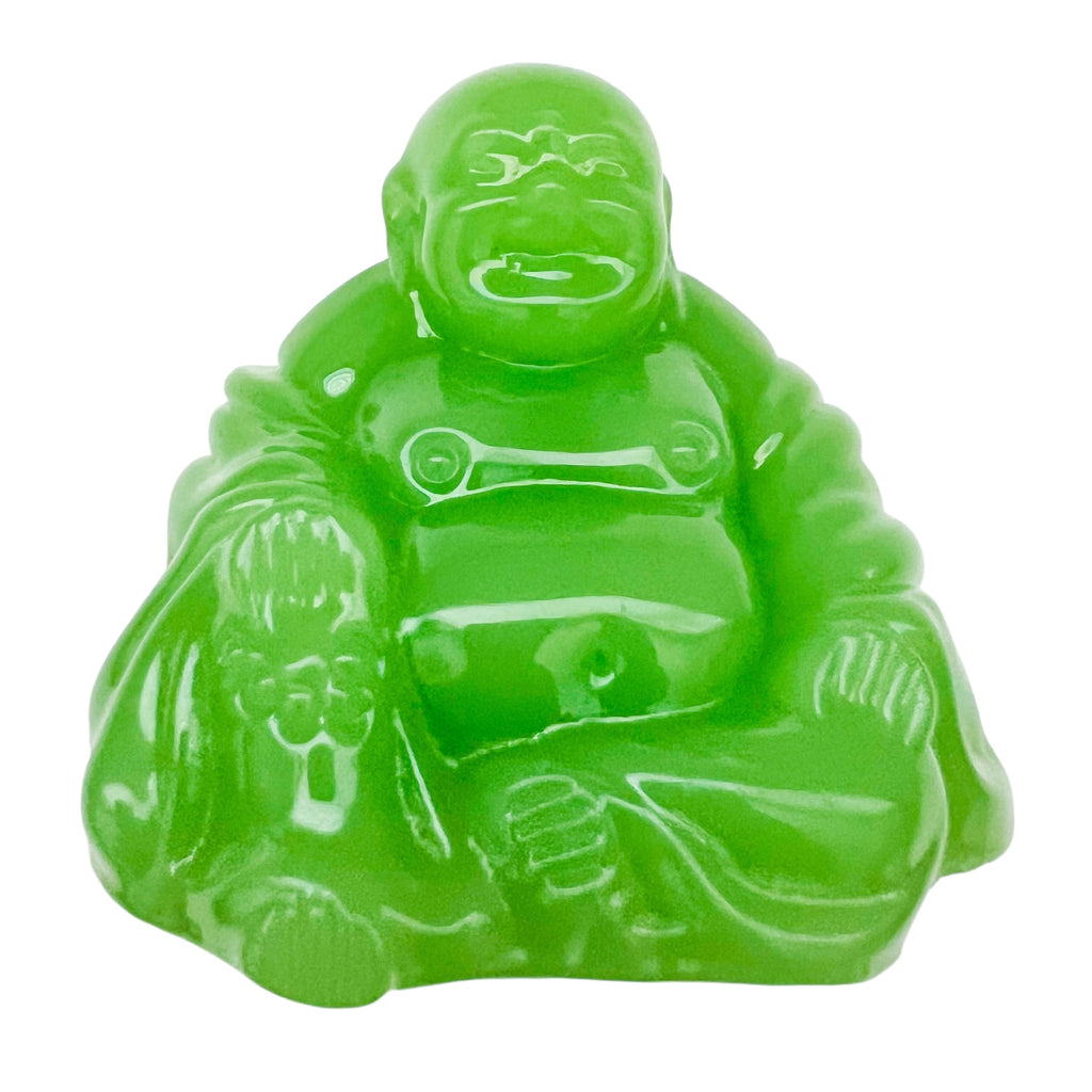 BUDDHA Green Resin Sitting Statue Paperweight