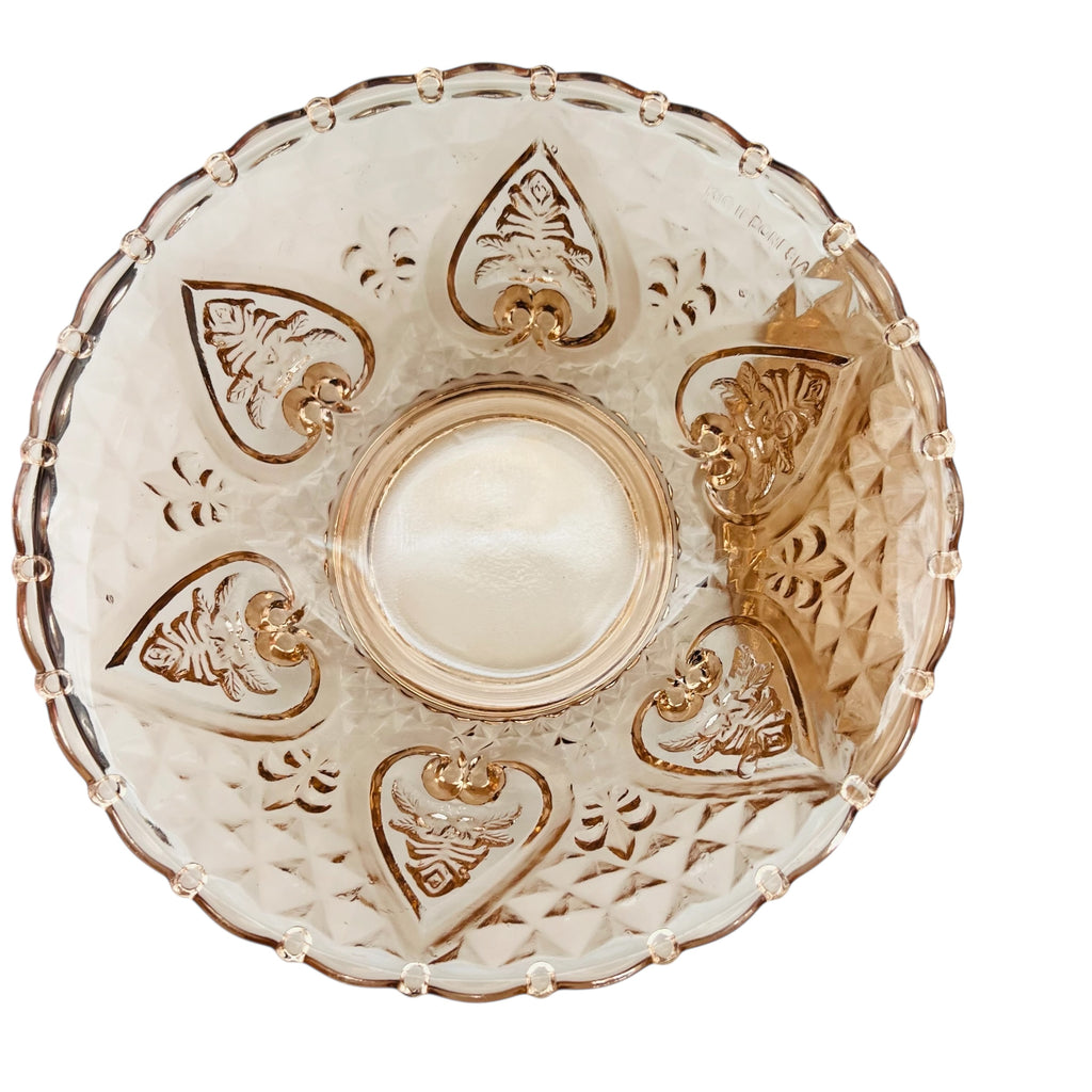 Vintage Pressed Glass Candy Dish with Lid