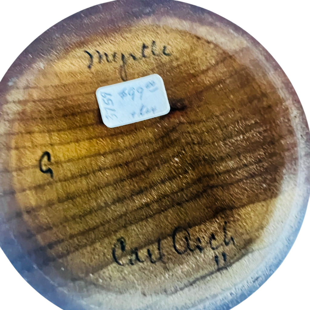 Vintage Myrtle Wood Vase with Six Individual Tulip Wood Flowers