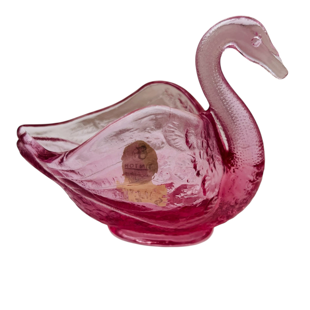 Vintage Fenton Art Glass Dusty Rose Pink Candy Bowl Trinket Dish Figurine