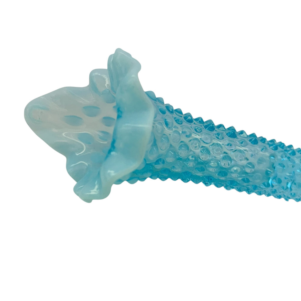 Vintage Fenton Hobnail Blue Opalescent Glass Epergne Horn