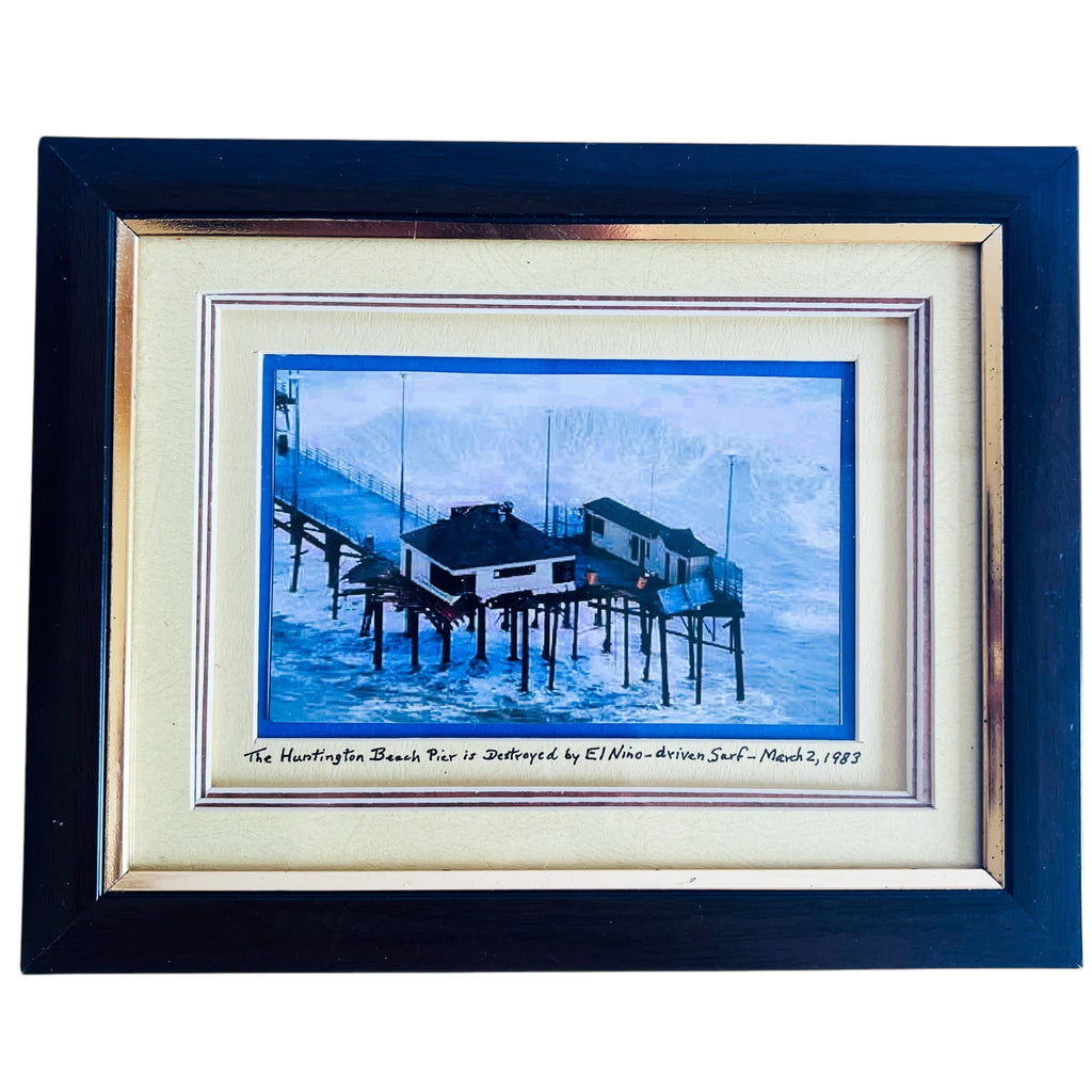 PCH Huntington Beach California Pier Photograph Matted Framed