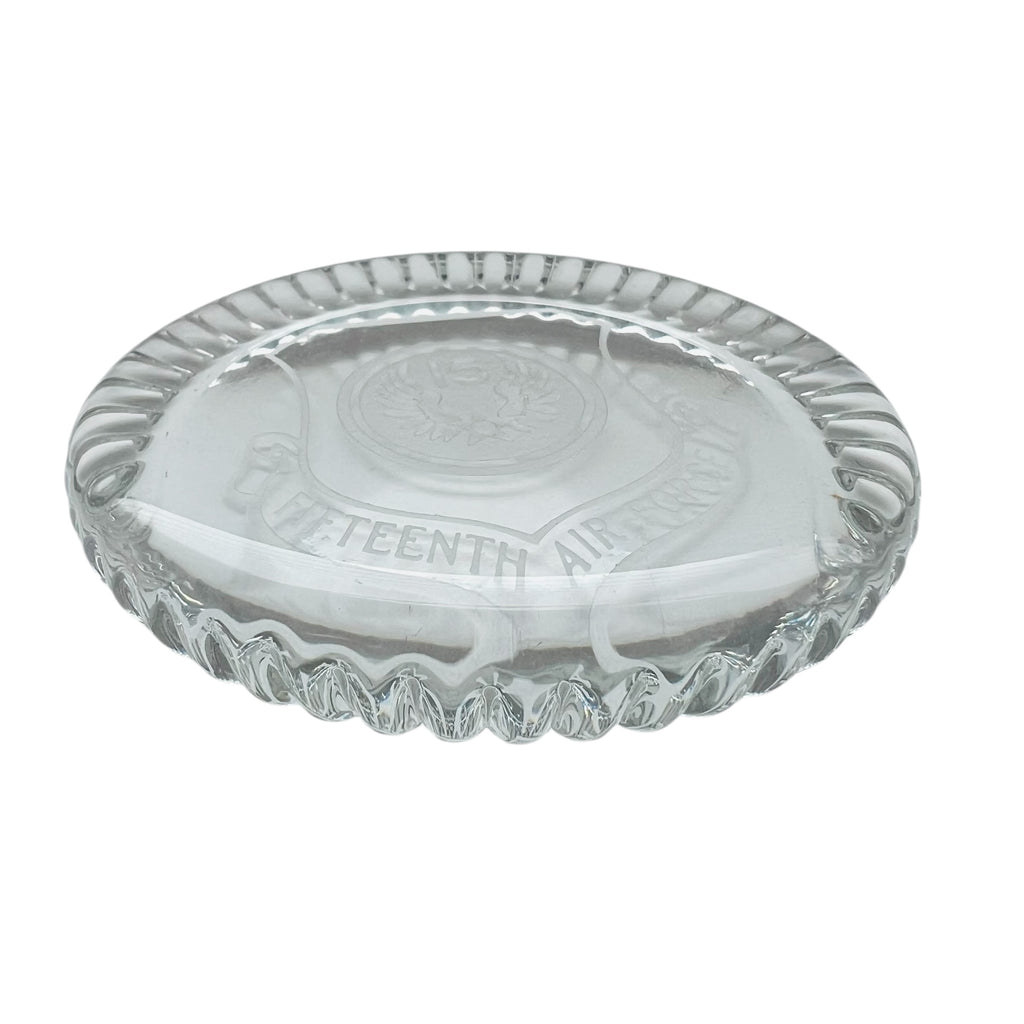 Vintage Air Force Fifteenth Emblem Clear Glass Plate