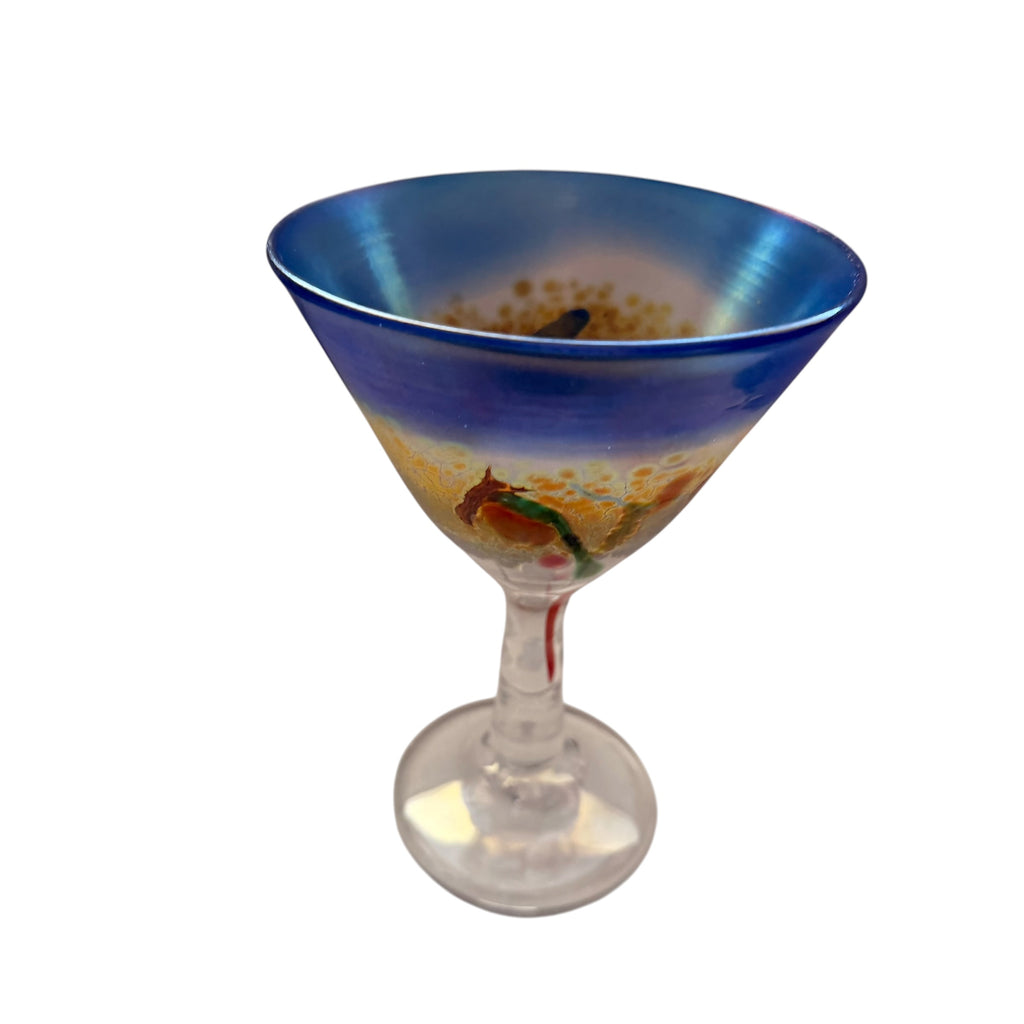 Vintage Martini Glass Art Design Signed