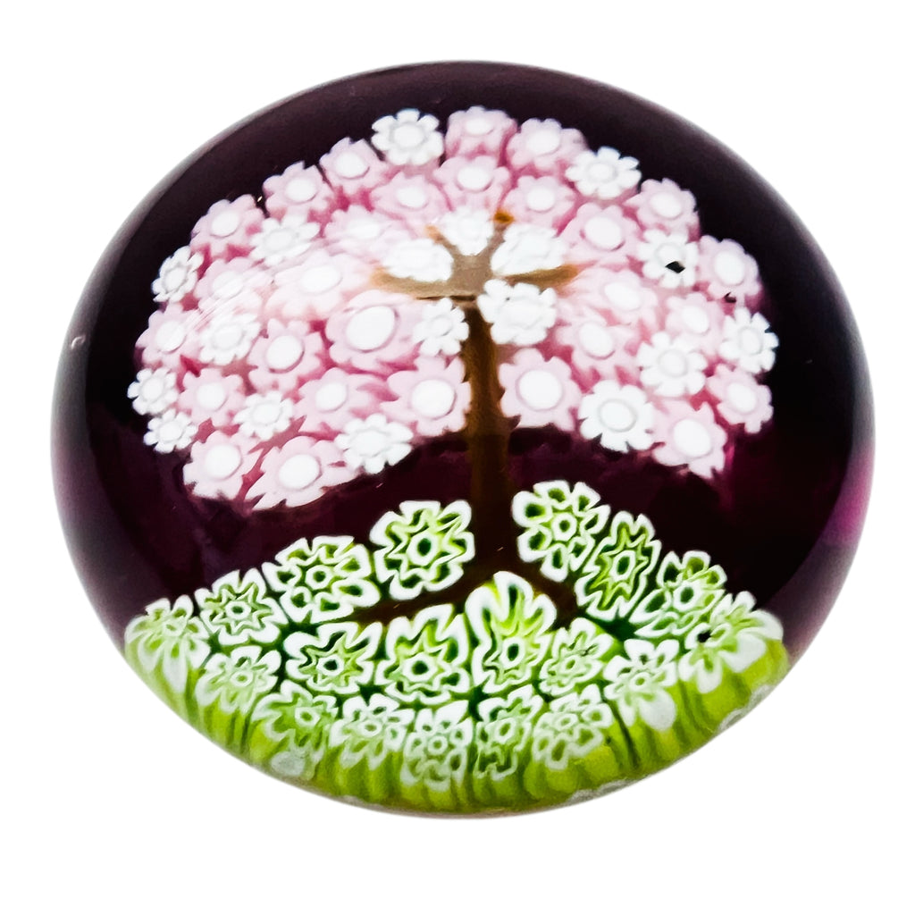 Vintage Ferro Murano Glass Millefiori Seasons Spring Tree Paperweight 129/750