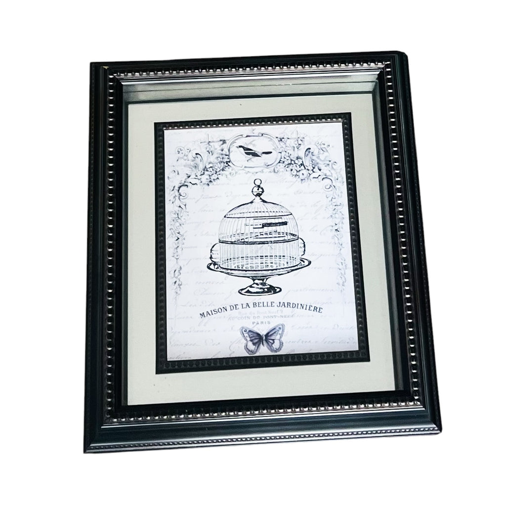 French Birdcage Mason De La Belle Butterfly Bird Paris Mirror Decorative Frame