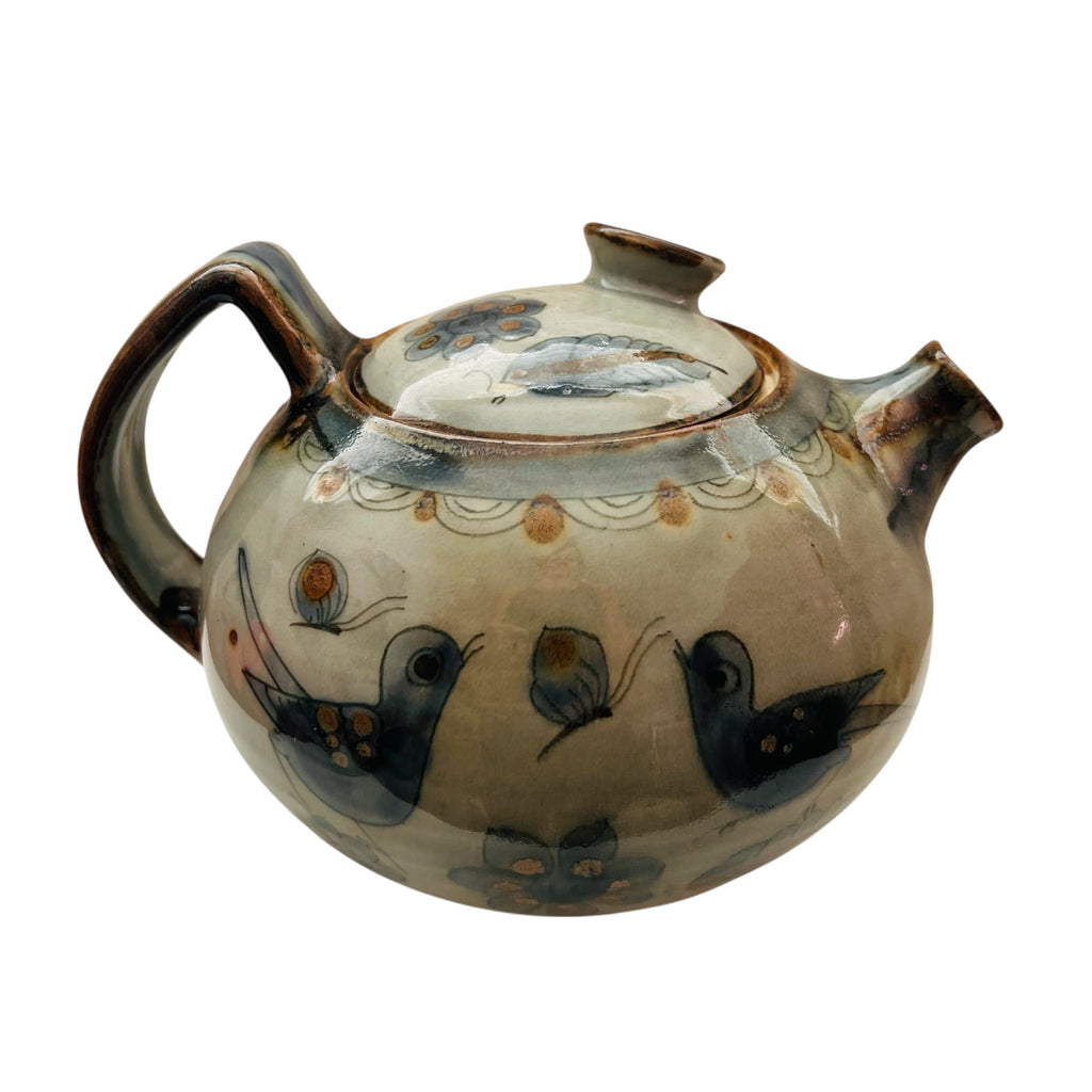 Vintage Tonala Mexican Art Signed Ken Edwards Pottery Teapot