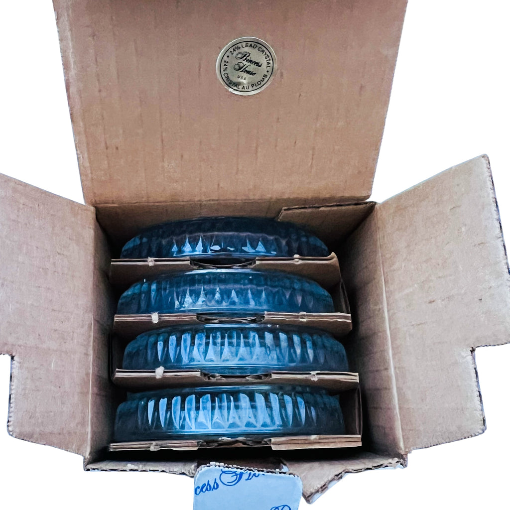 Vintage Princess House Lead Crystal Santa Coasters Crystal Coasters