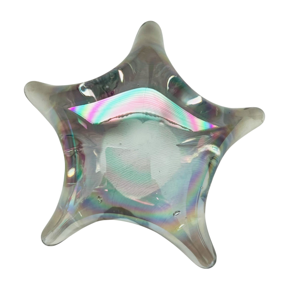 Starfish Iridescent Art Glass Nautical Beach Paperweight