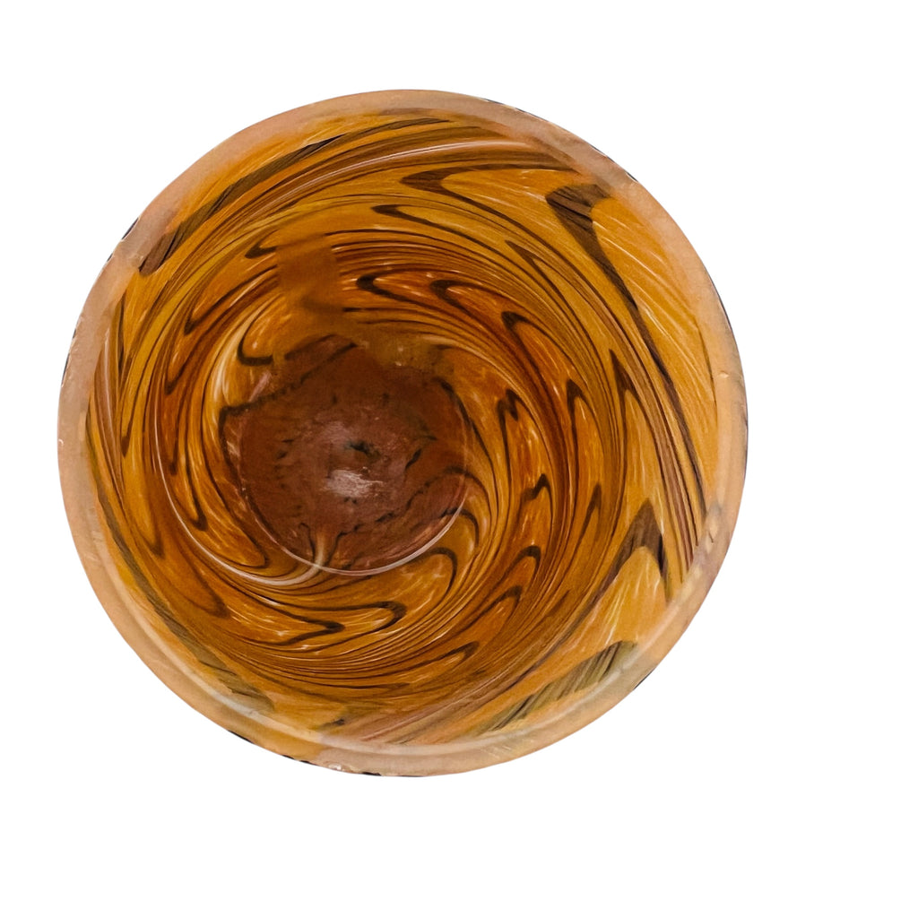 Vintage Teleflora Pulled Feather Iridescent Art Glass Vase