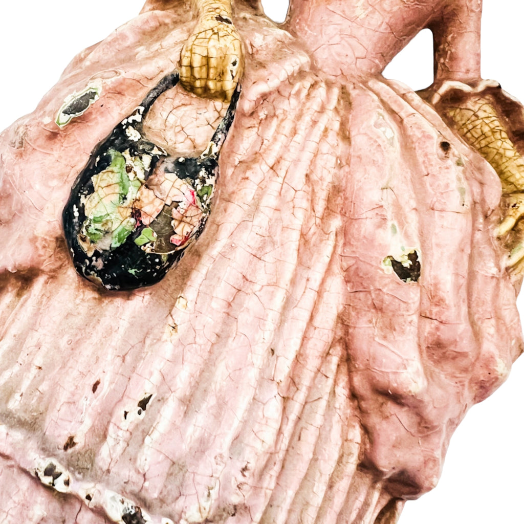 Antique Cast Iron Victorian Colonial Lady Woman Doorstop